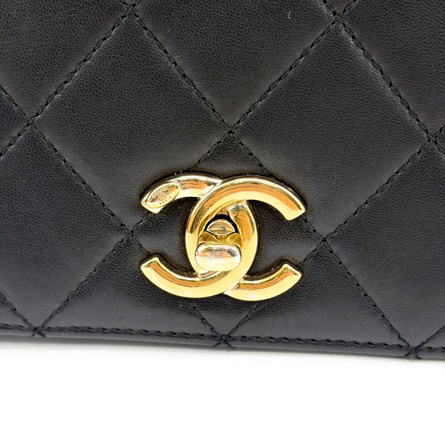 Chanel Small Trendy CC Top Handle Bag Black Gold Hardware