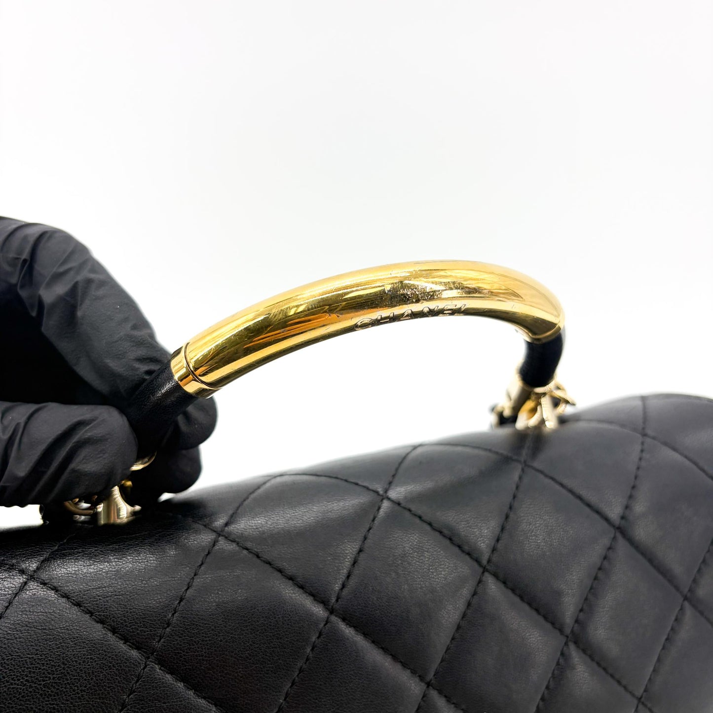 Chanel Small Trendy CC Top Handle Bag Black Gold Hardware