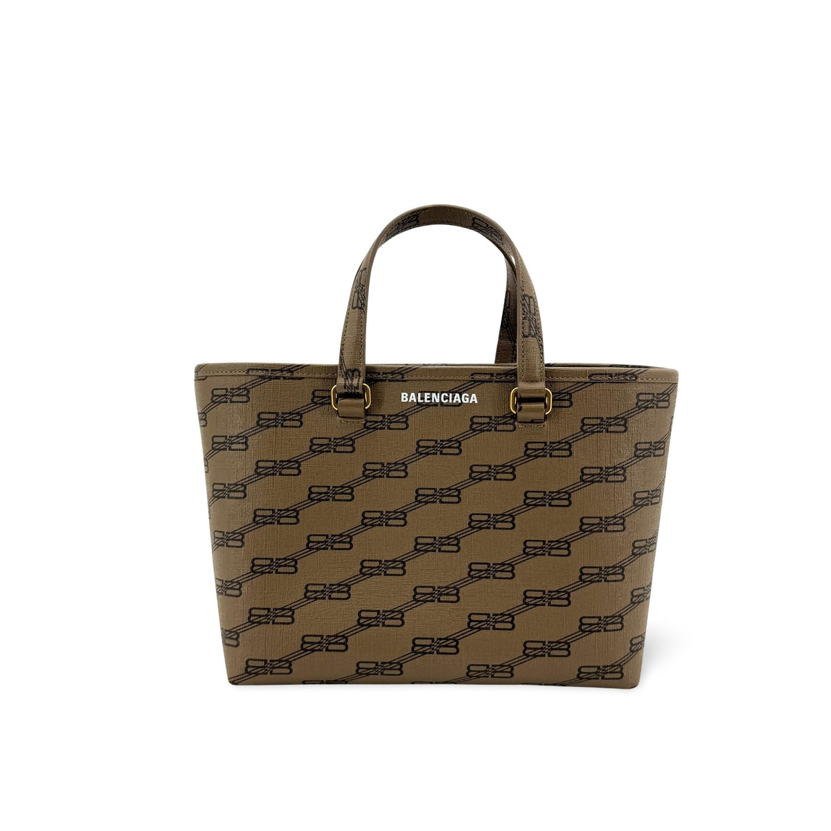 Balenciaga BB Monogram Signature XS Tote Bag Brown