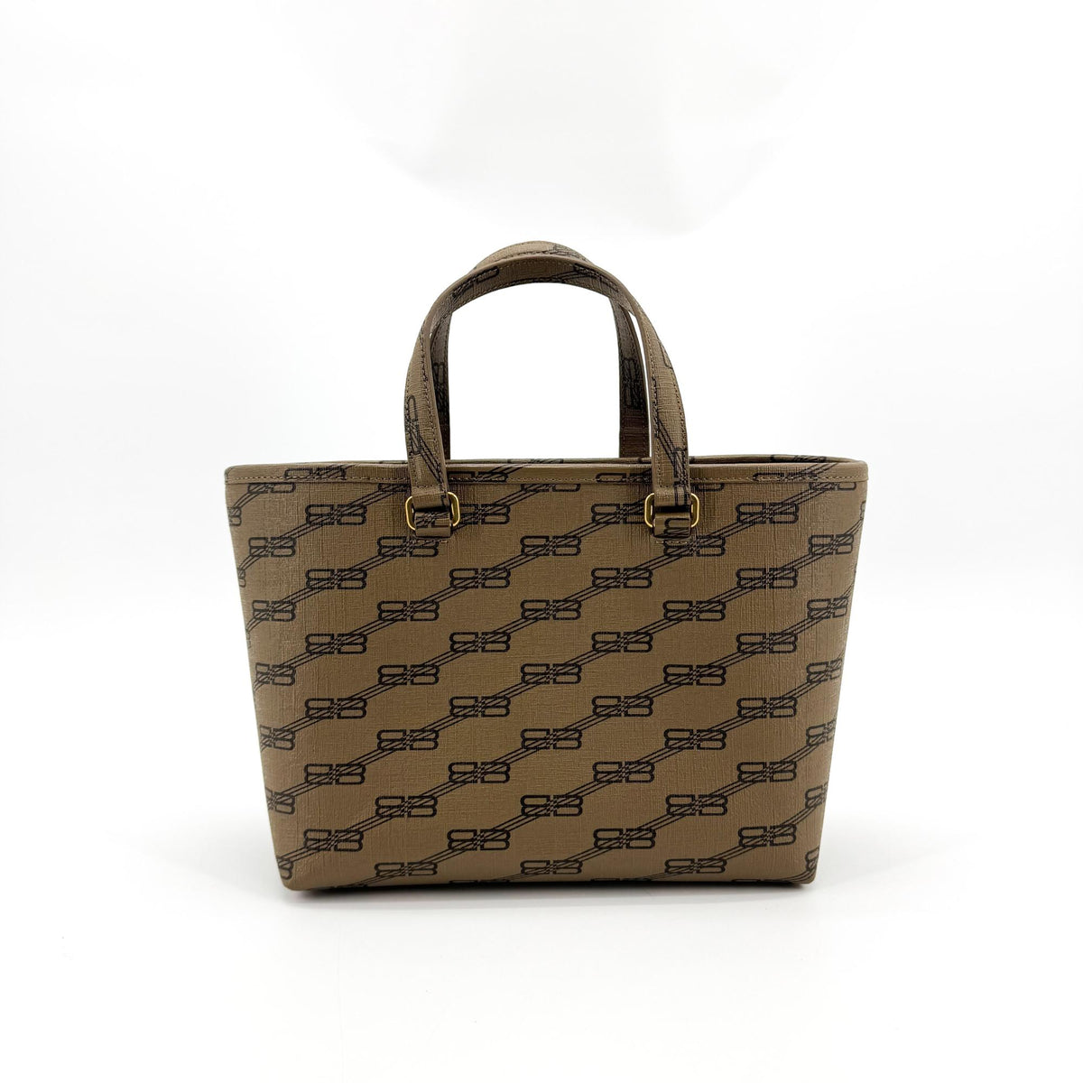 Balenciaga BB Monogram Signature XS Tote Bag Brown