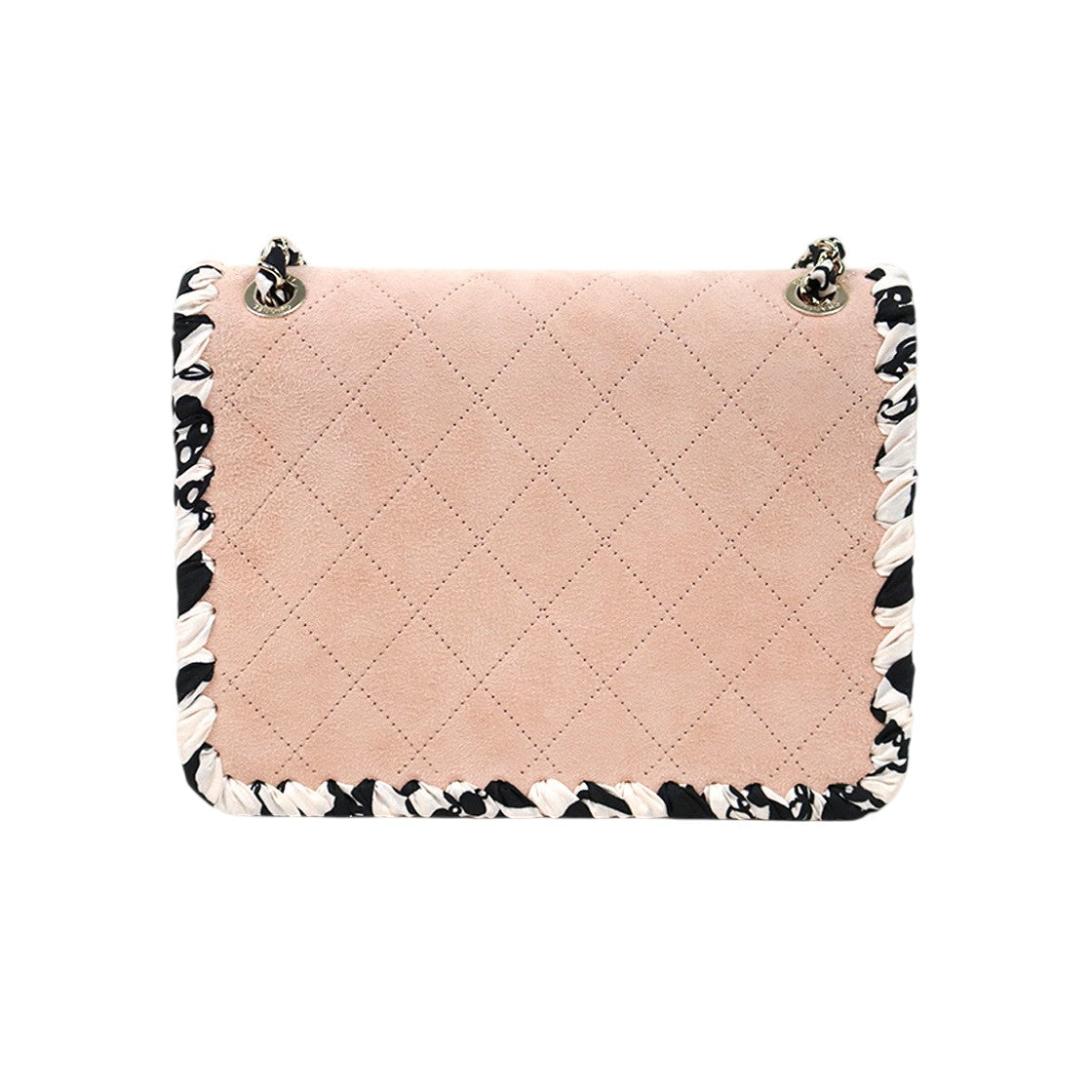 Chanel Beige Suede Flap Chain Shoulder Bag with Built-in Chip