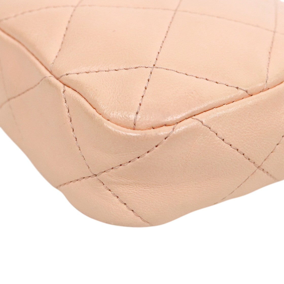 Chanel Pink Lambskin Quilted CC Mini Crossbody Bag