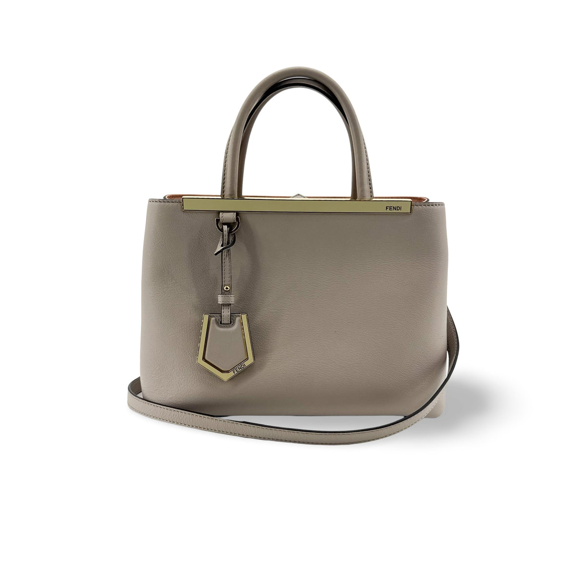 Fendi Petit Toujours Crossbody Tote Bag Grayish Beige
