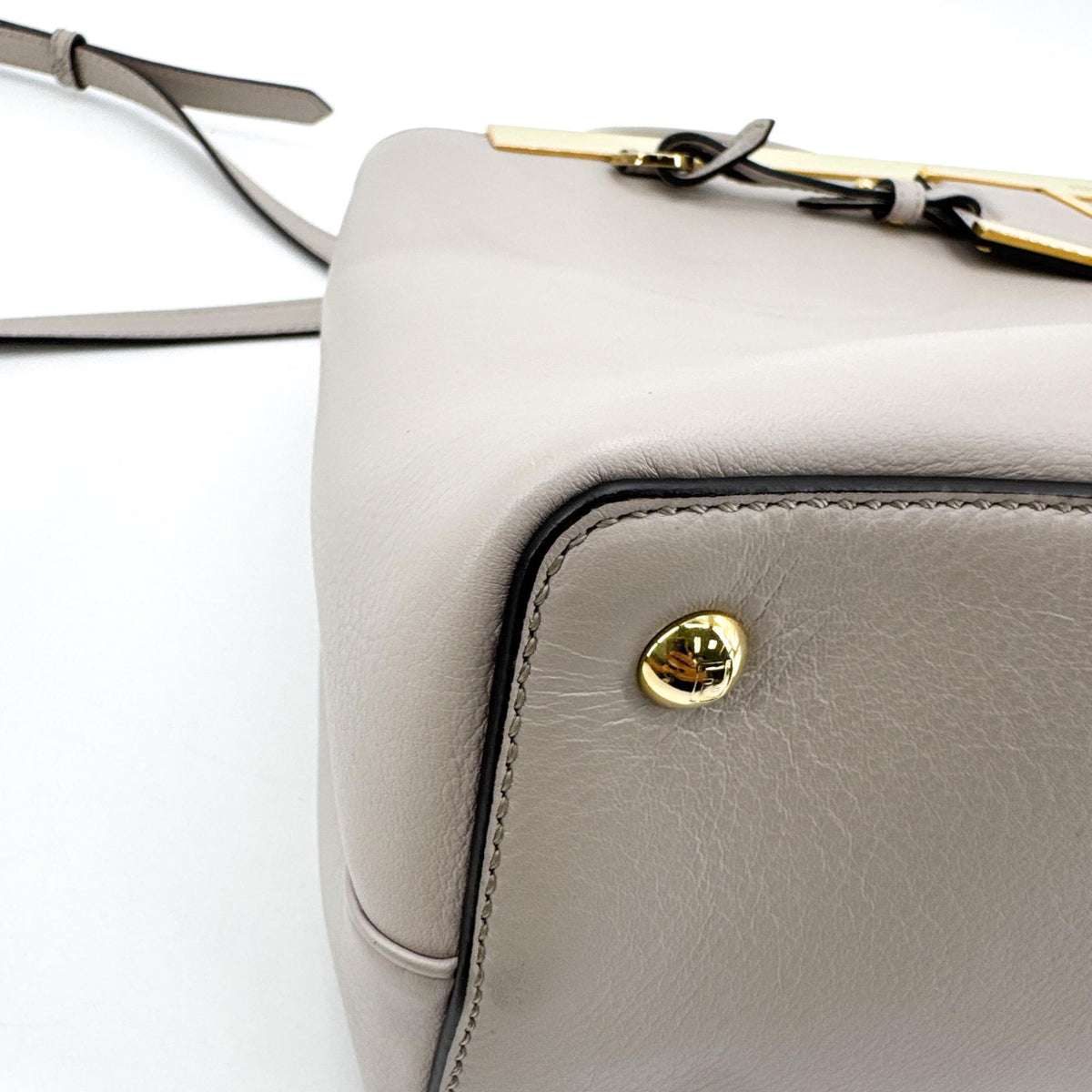 Fendi Petit Toujours Crossbody Tote Bag Grayish Beige