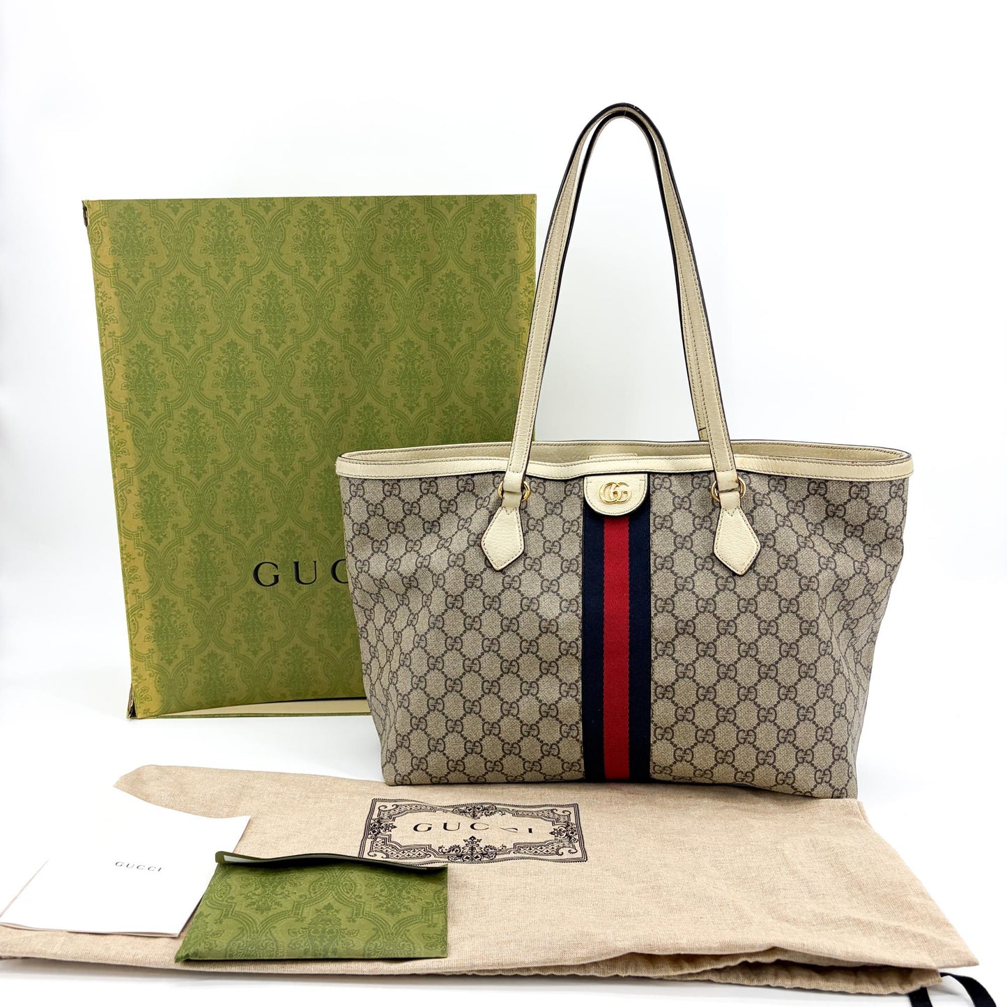 Gucci Ophidia GG Medium Tote Bag White