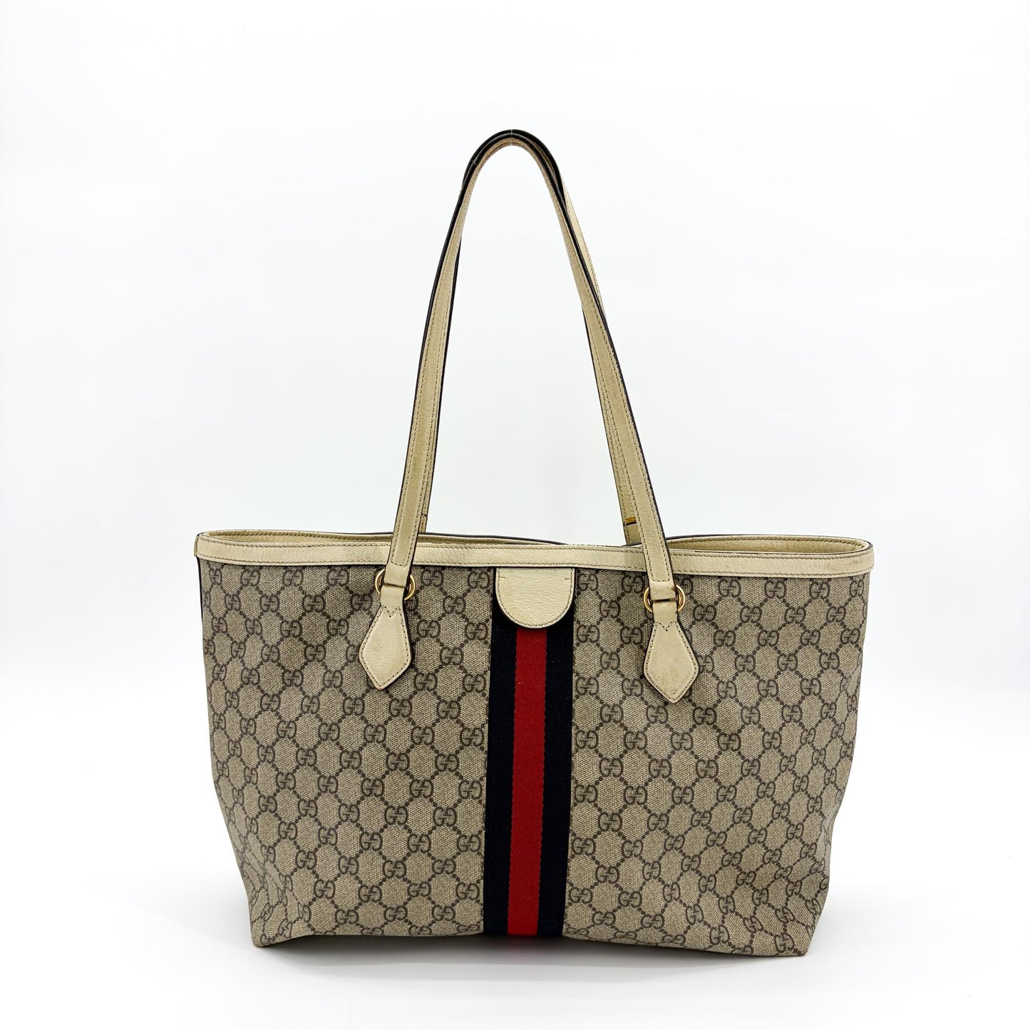 Gucci Ophidia GG Medium Tote Bag White