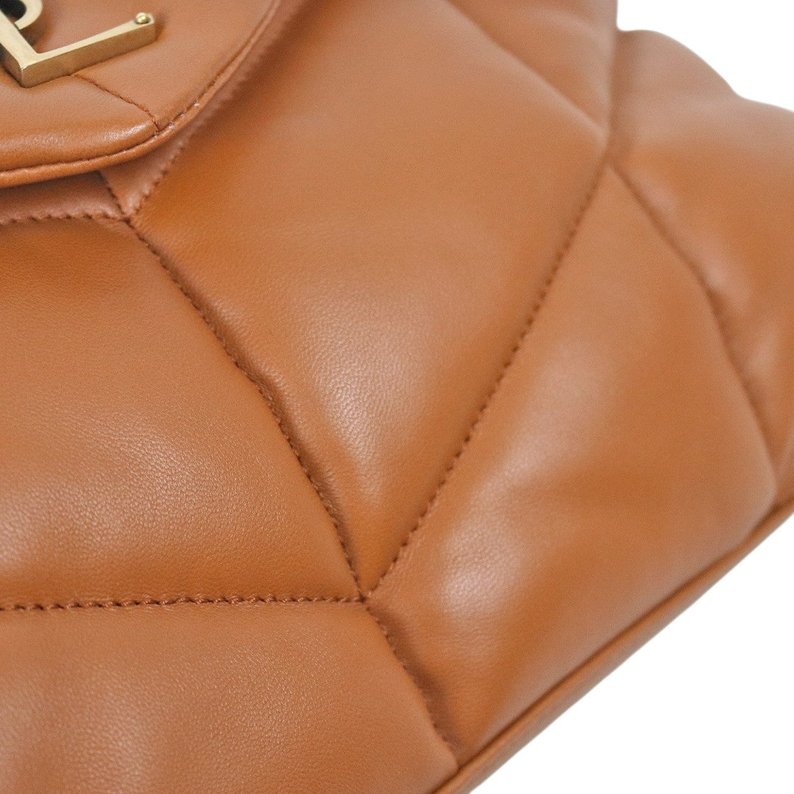 Saint Laurent Brown Leather Medium Lulu Puffer Bag