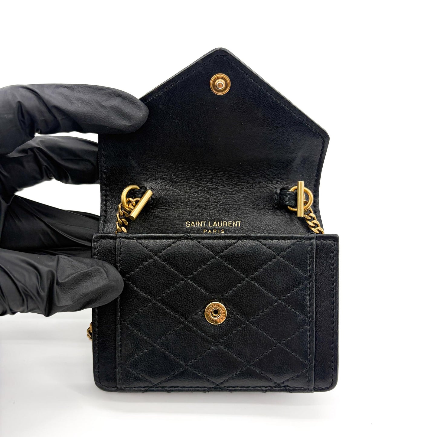 Saint Laurent Gaby Micro Bag Quilted Lambskin Black