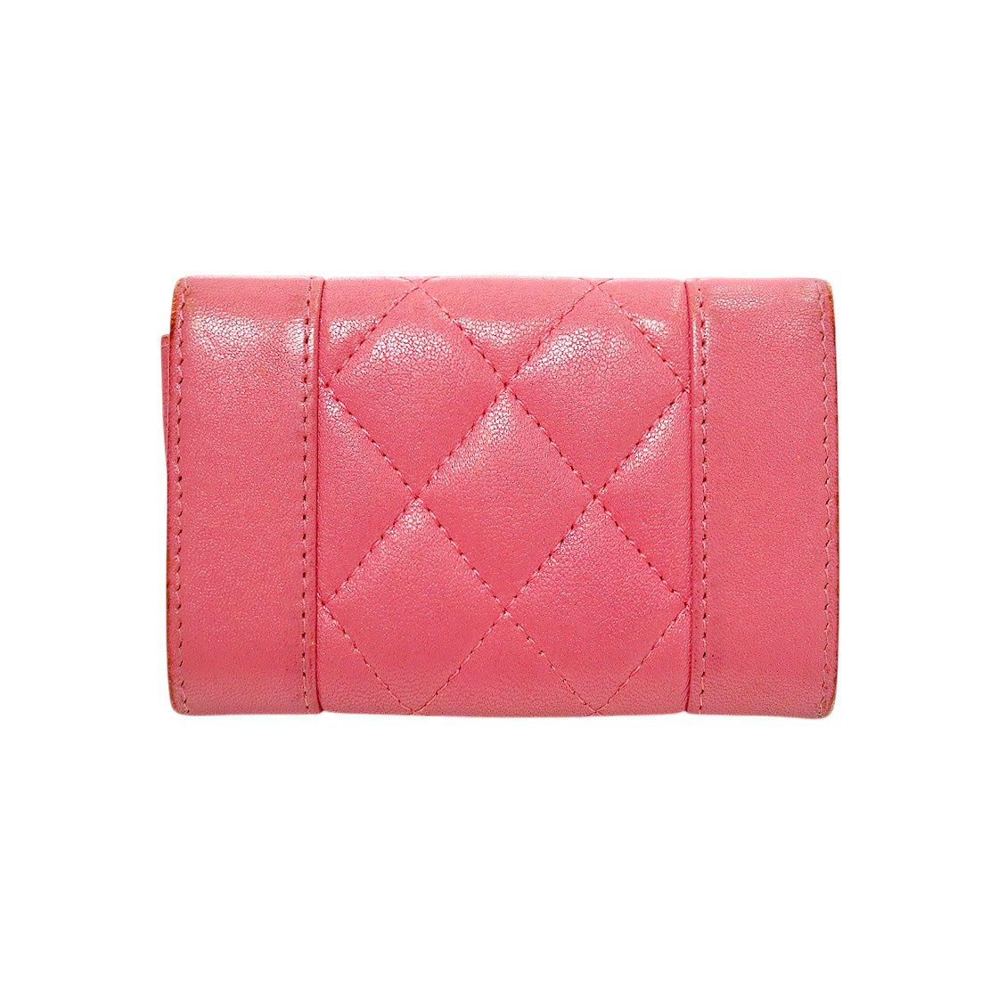 Chanel Pink Lambskin Mademoiselle Card Wallet