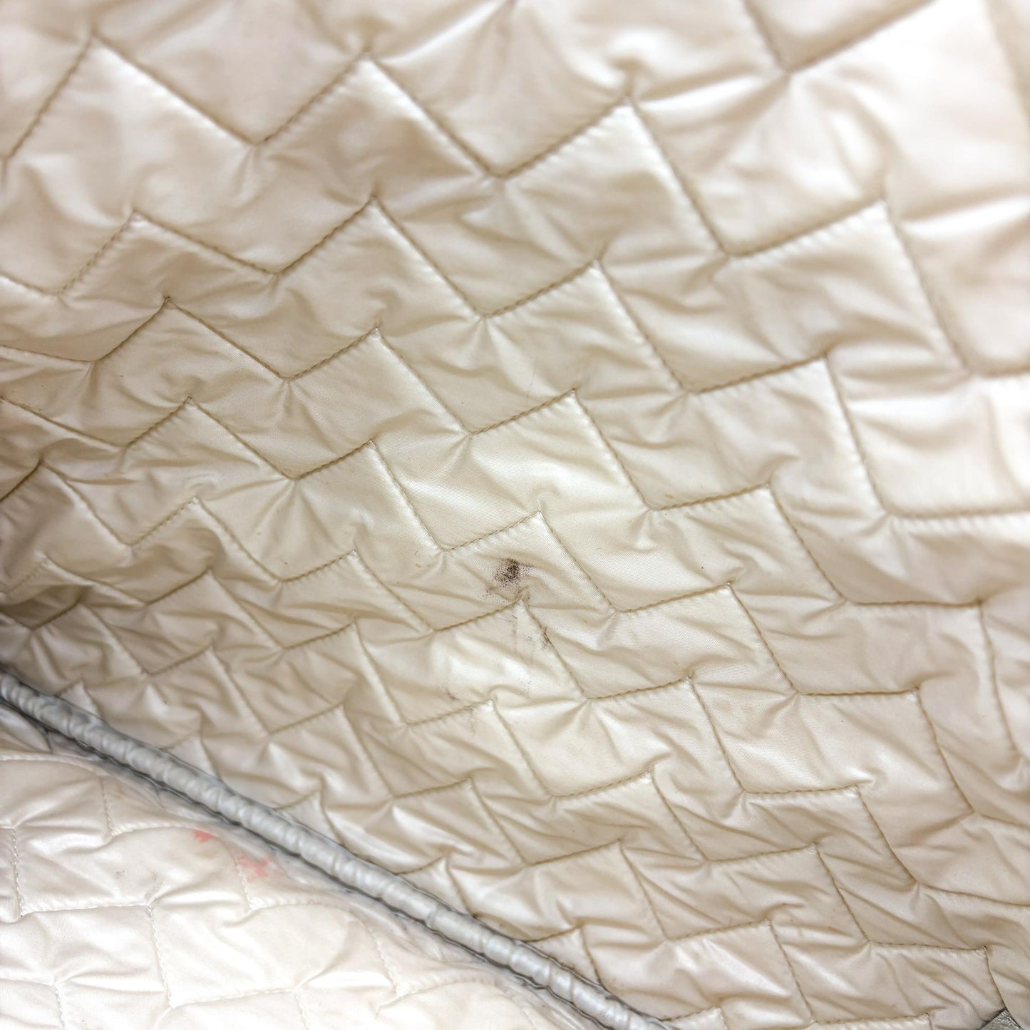 Chanel Chevron Metallic Large O-Case Silver