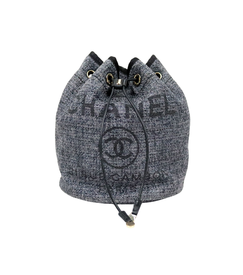 Chanel Gray Deauville Bucket Bag