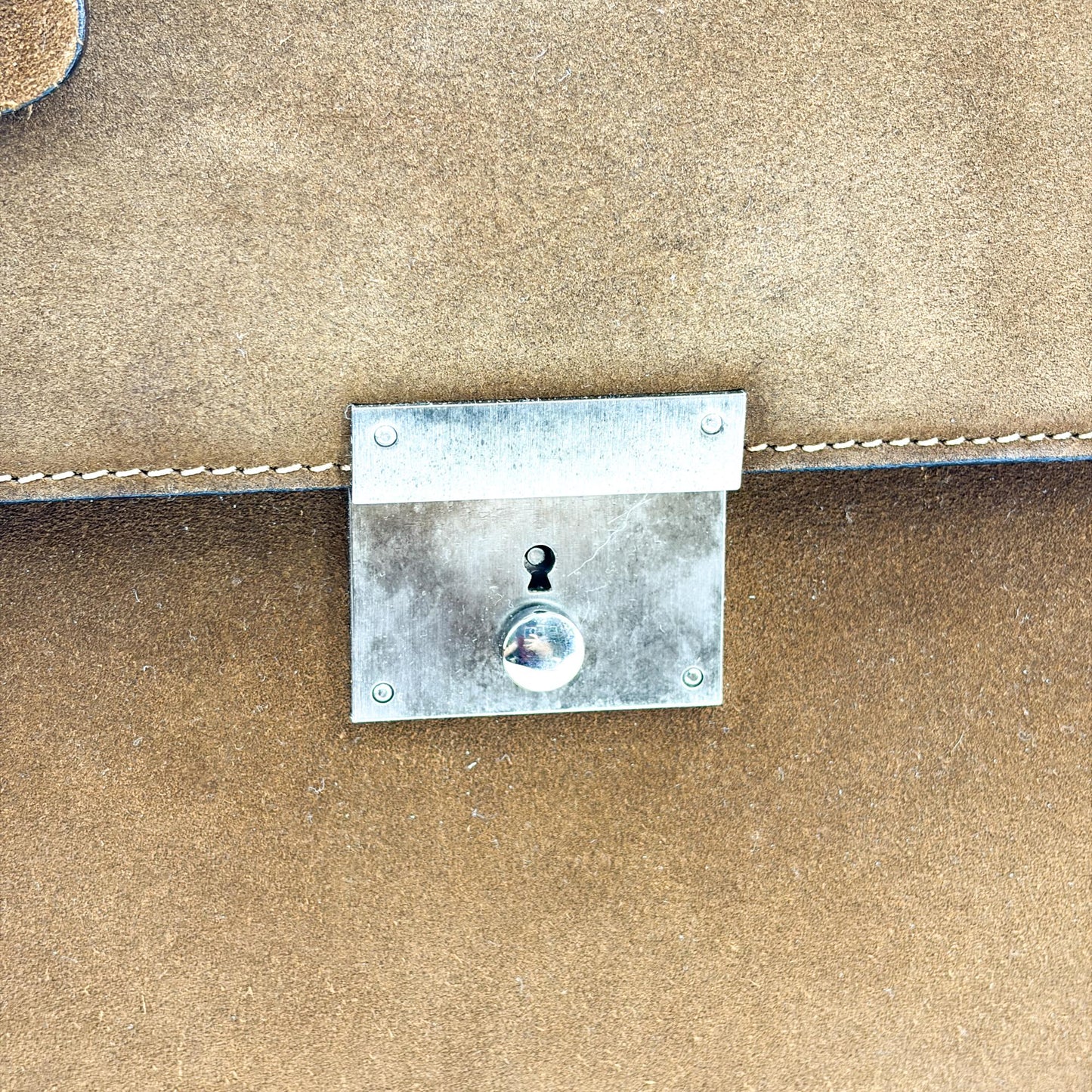 Valextra Suede Briefcase Brown
