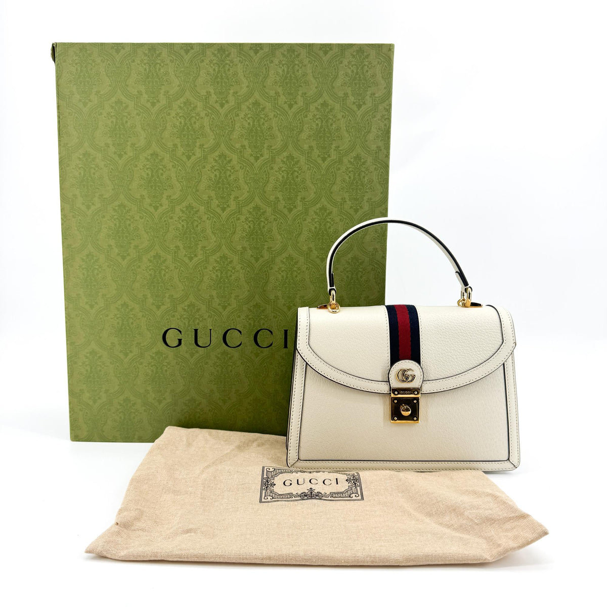 Gucci Ophidia Small Top Handle Bag White