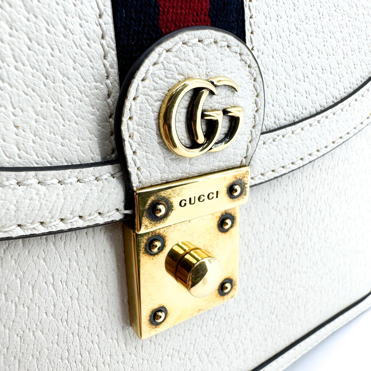 Gucci Ophidia Small Top Handle Bag White