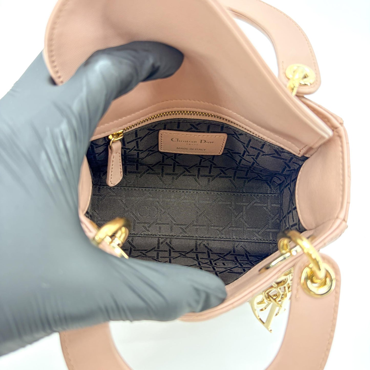 Dior Mini Lady Dior Bag Powder Pink Lambskin Gold Hardware