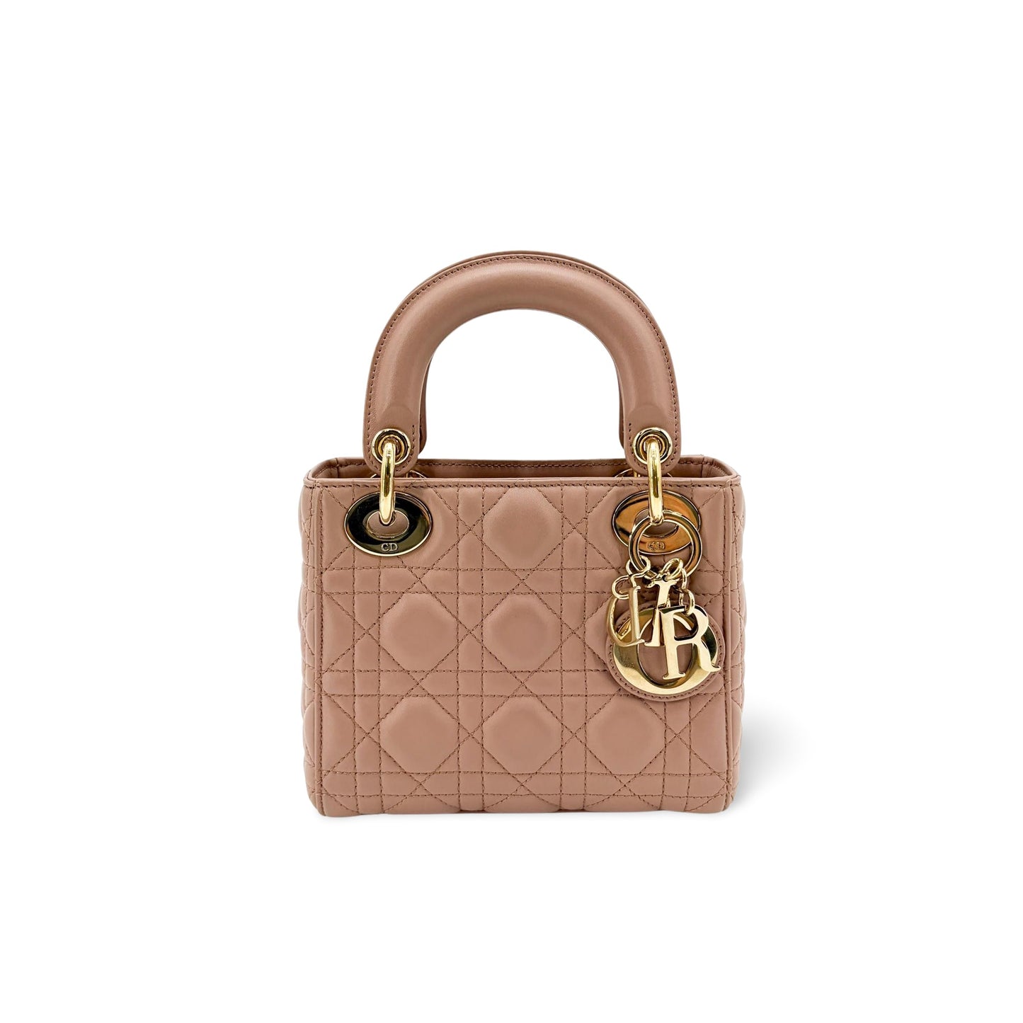 Dior Mini Lady Dior Bag Powder Pink Lambskin Gold Hardware