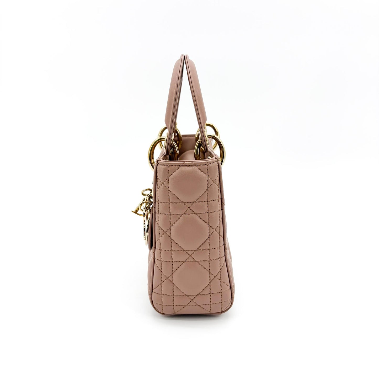 Dior Mini Lady Dior Bag Powder Pink Lambskin Gold Hardware