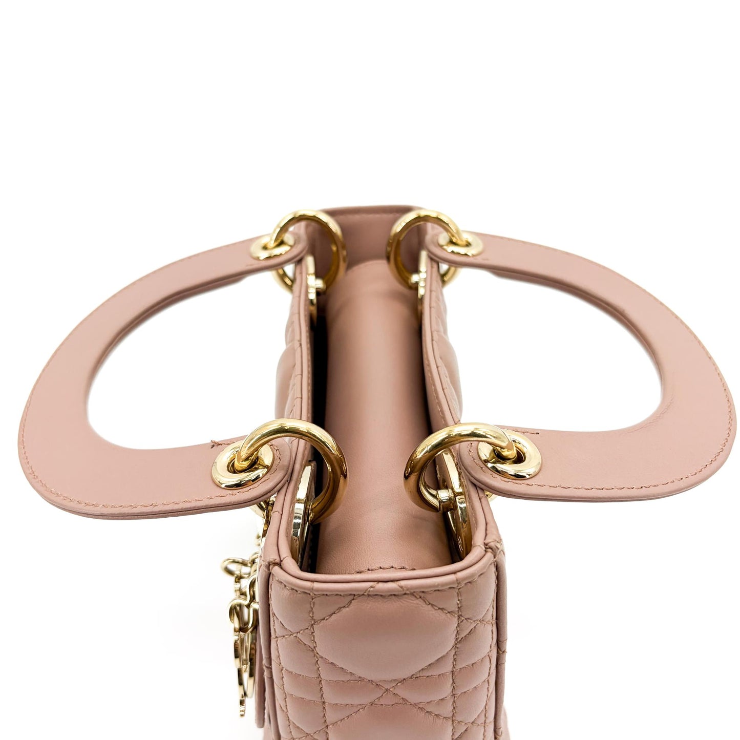 Dior Mini Lady Dior Bag Powder Pink Lambskin Gold Hardware