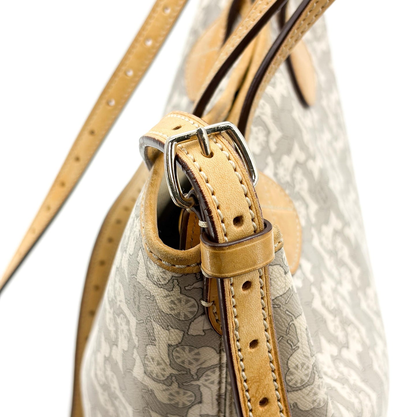 Celine C Macadam Sulky Canvas Tote Bag White Gray