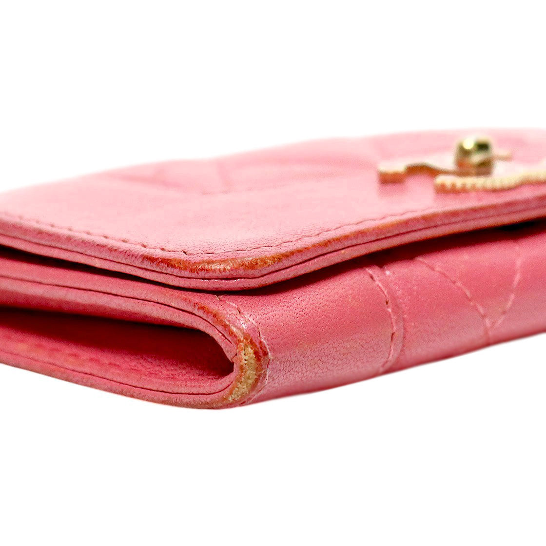 Chanel Pink Lambskin Mademoiselle Card Wallet