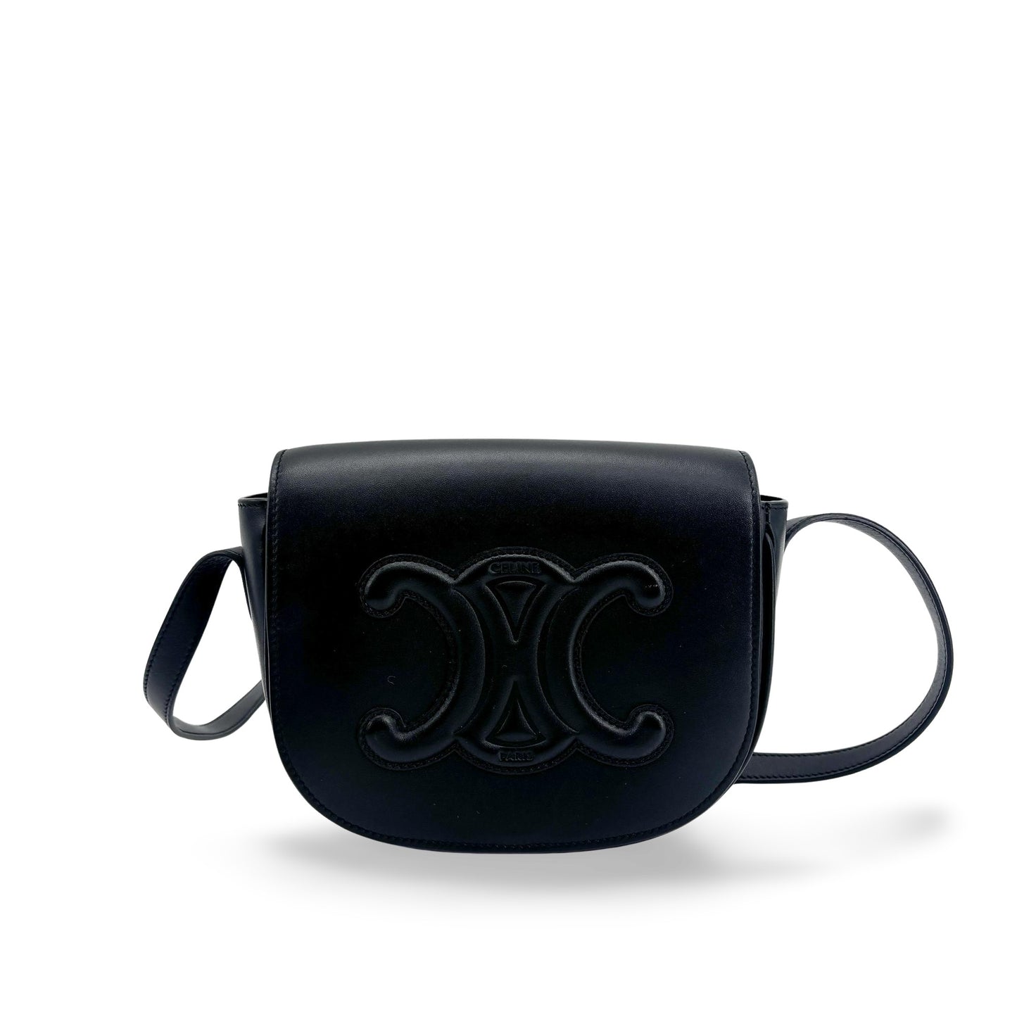 Celine Cuir Triomphe Folco Bag Black