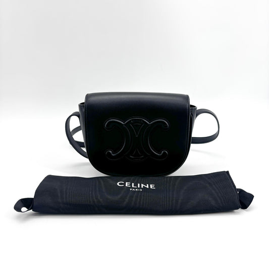 Celine Cuir Triomphe Folco Bag Black