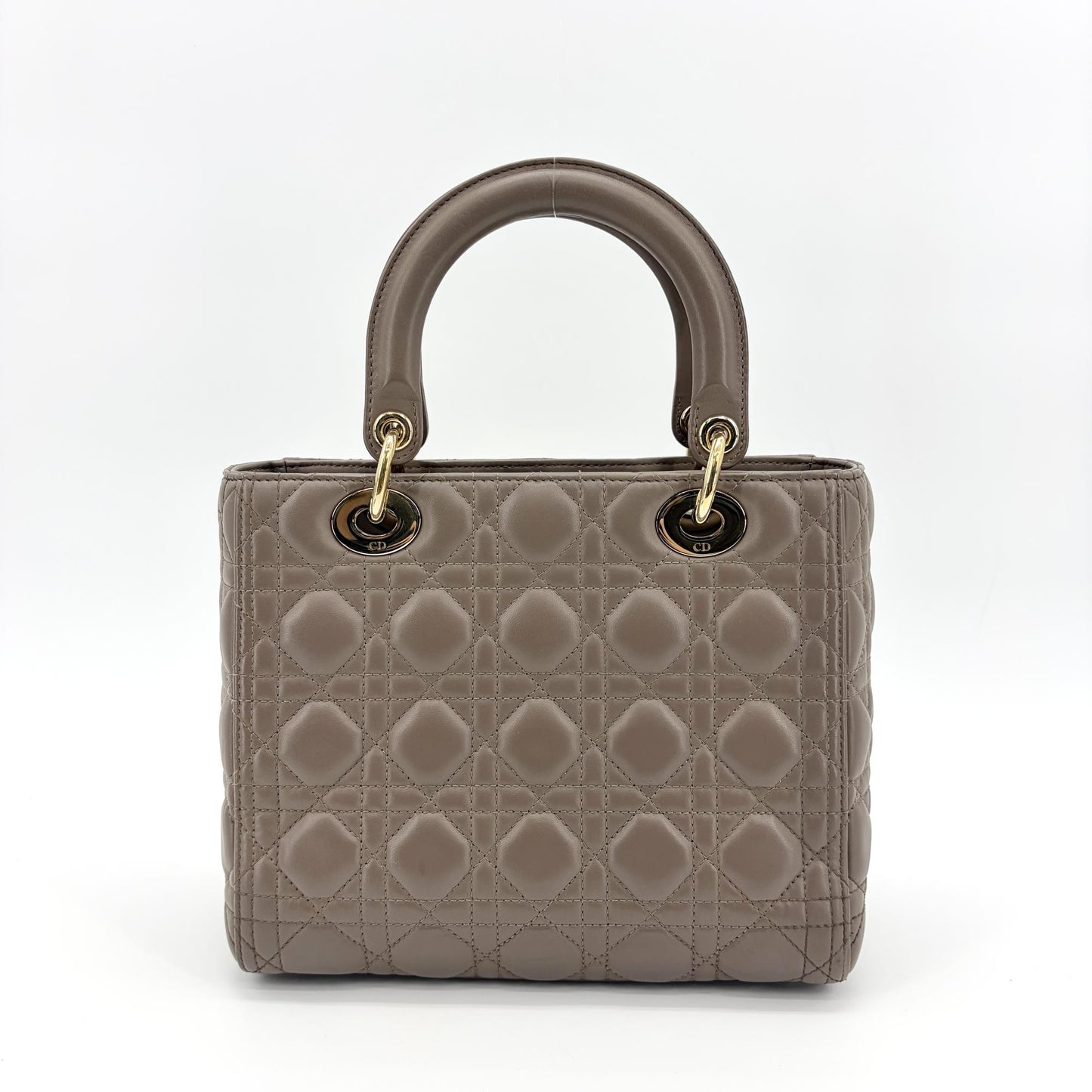 Dior Lady Dior Medium Bag in gold and taupe