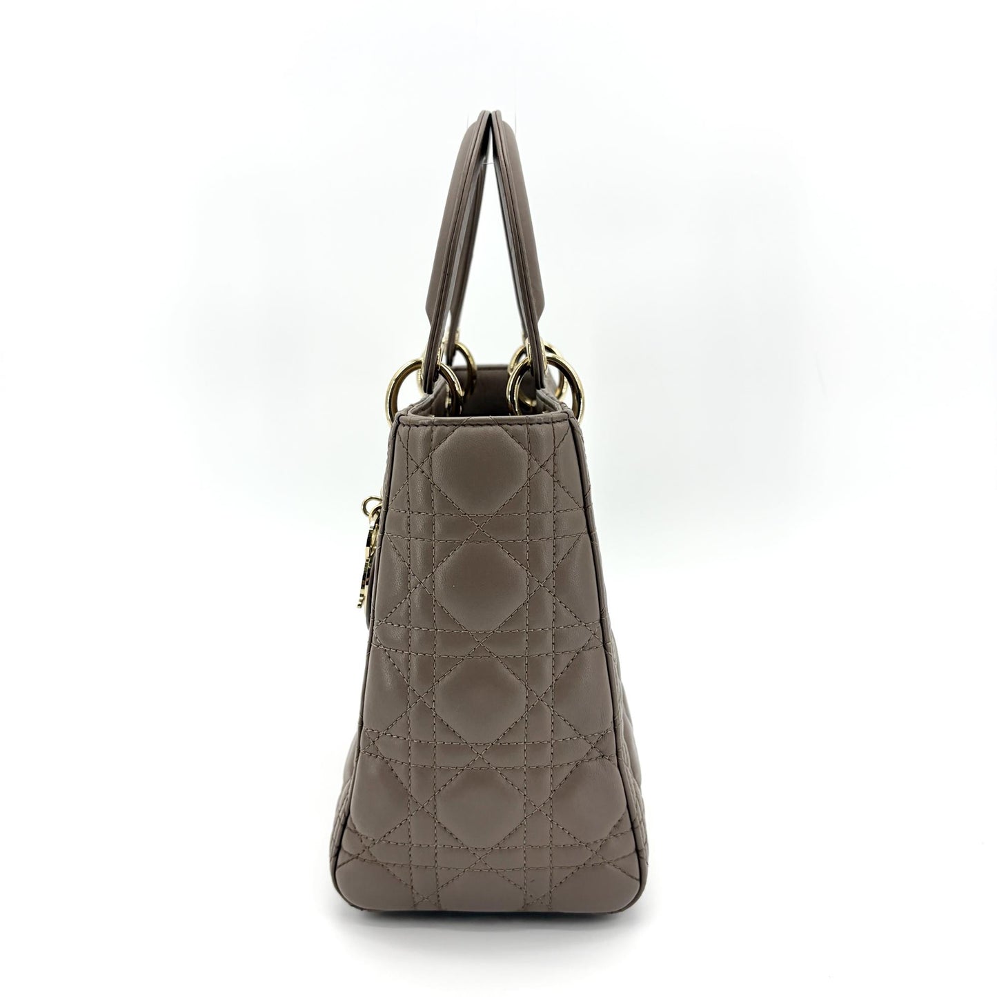 Dior Lady Dior Medium Bag in gold and taupe