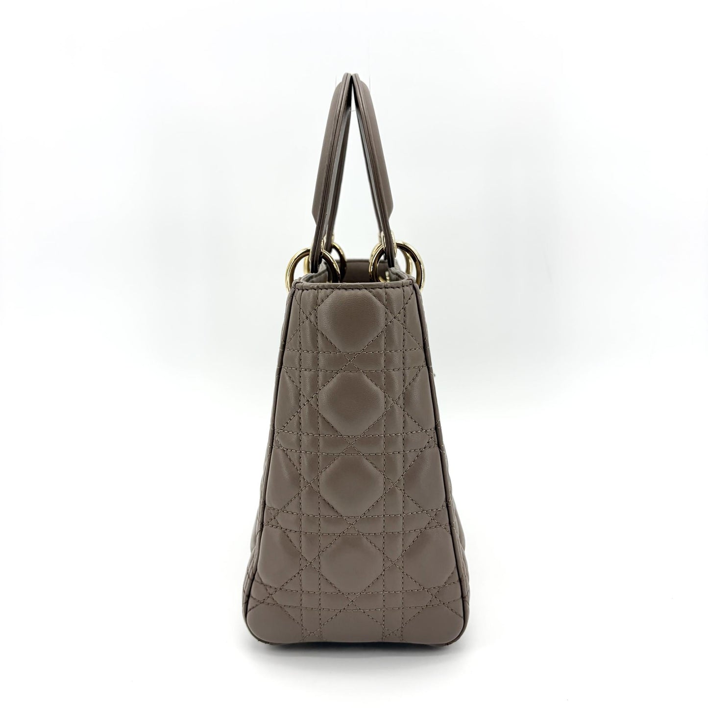 Dior Lady Dior Medium Bag in gold and taupe