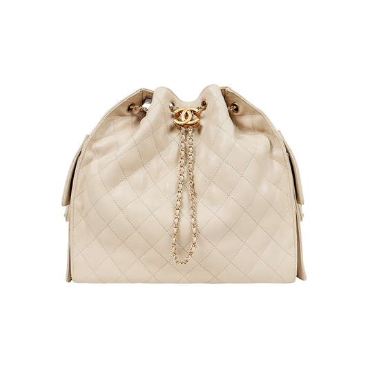 Chanel Beige Medium Caviar 25 Bag with Built-in Chip