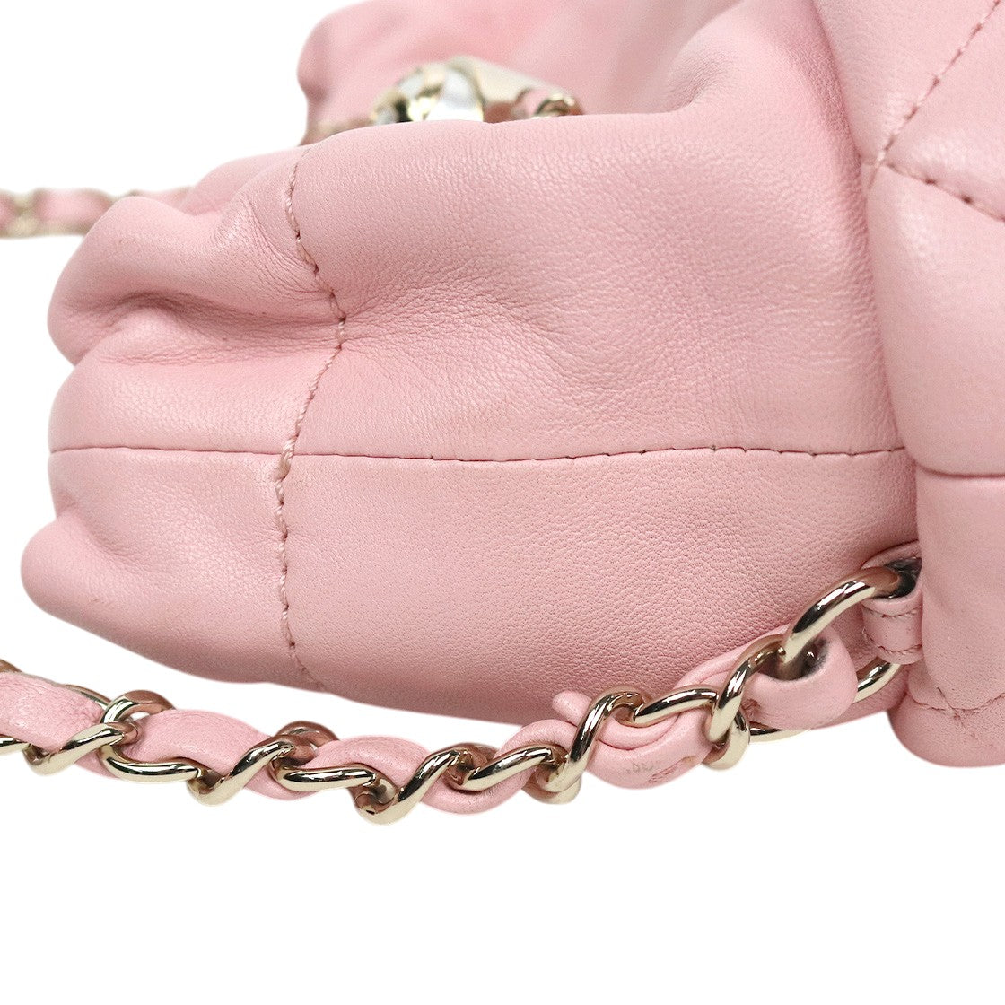 Chanel Pink Lambskin Drawstring Bucket Bag