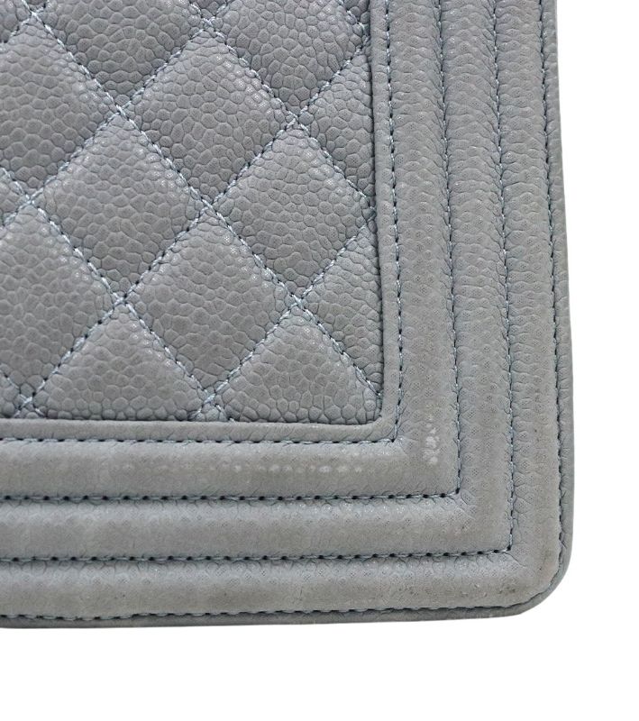 Chanel Gray Caviar Large Boy Shoulder Bag
