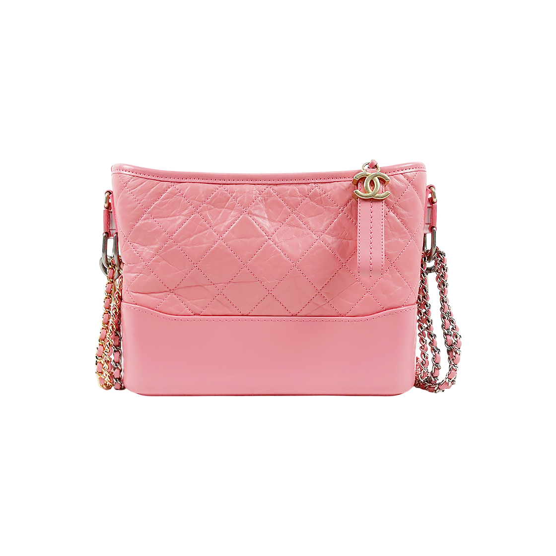 Chanel Pink Medium Strap Logo Gabrielle Hobo Bag
