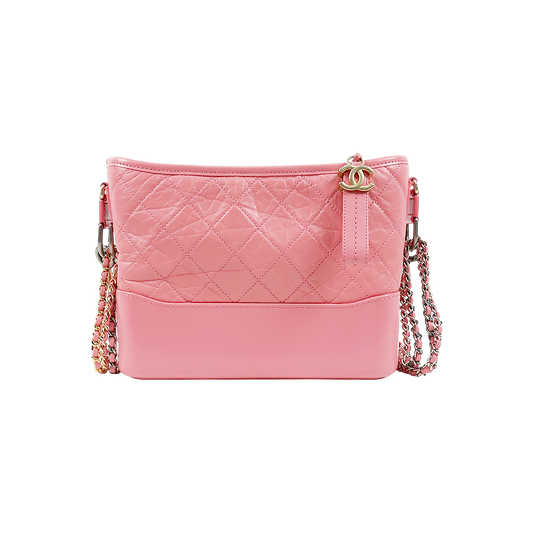 Chanel Pink Medium Strap Logo Gabrielle Hobo Bag