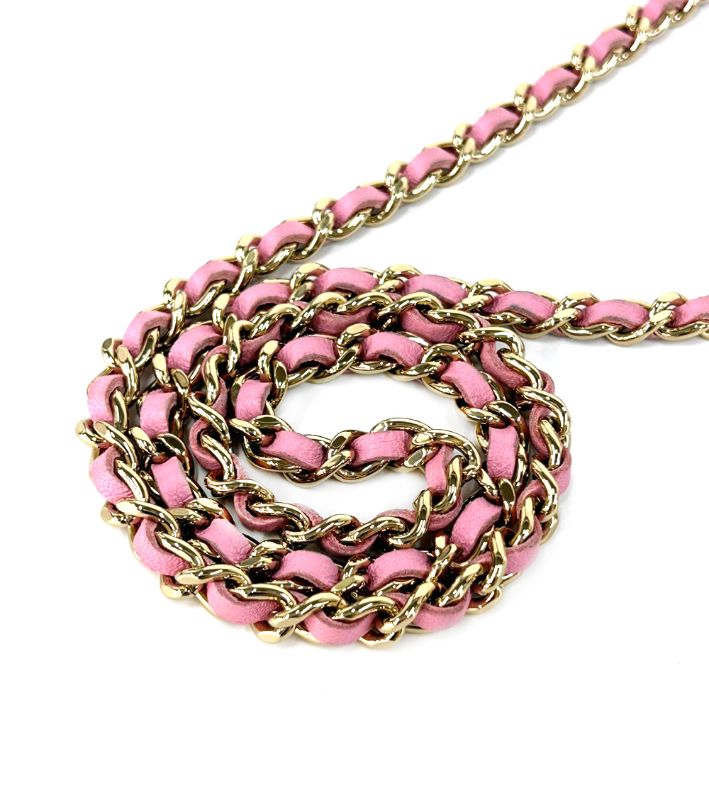 Chanel Pink Leather Mini Half Moon Crossbody Bag