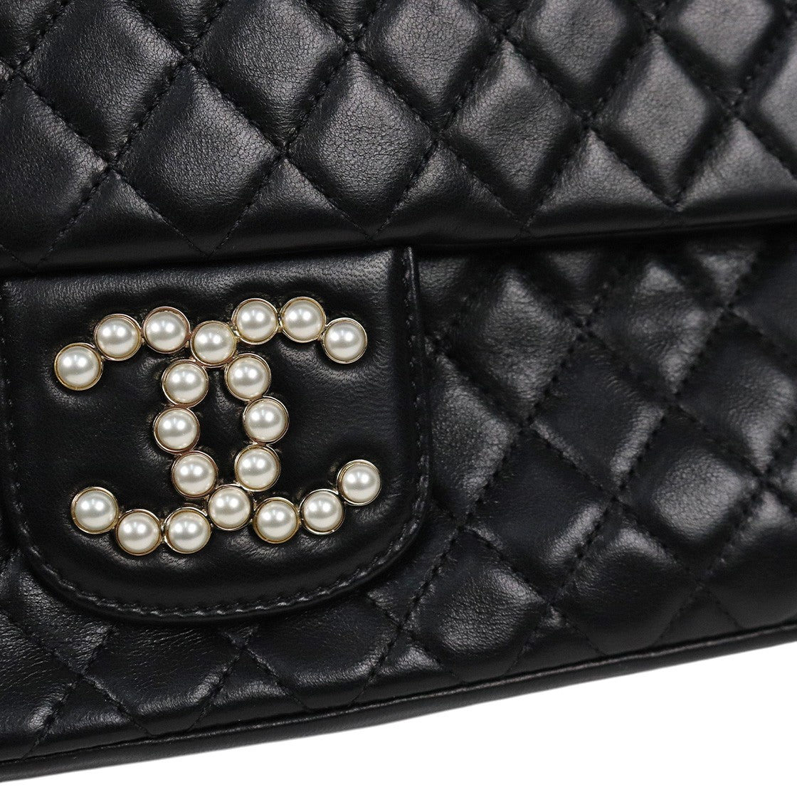 Chanel Black Lambskin Westminster Pearl CC Flap Bag