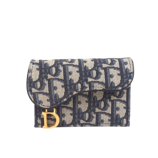 Dior S5611CTZQ Oblique Saddle Bloom Card Wallet