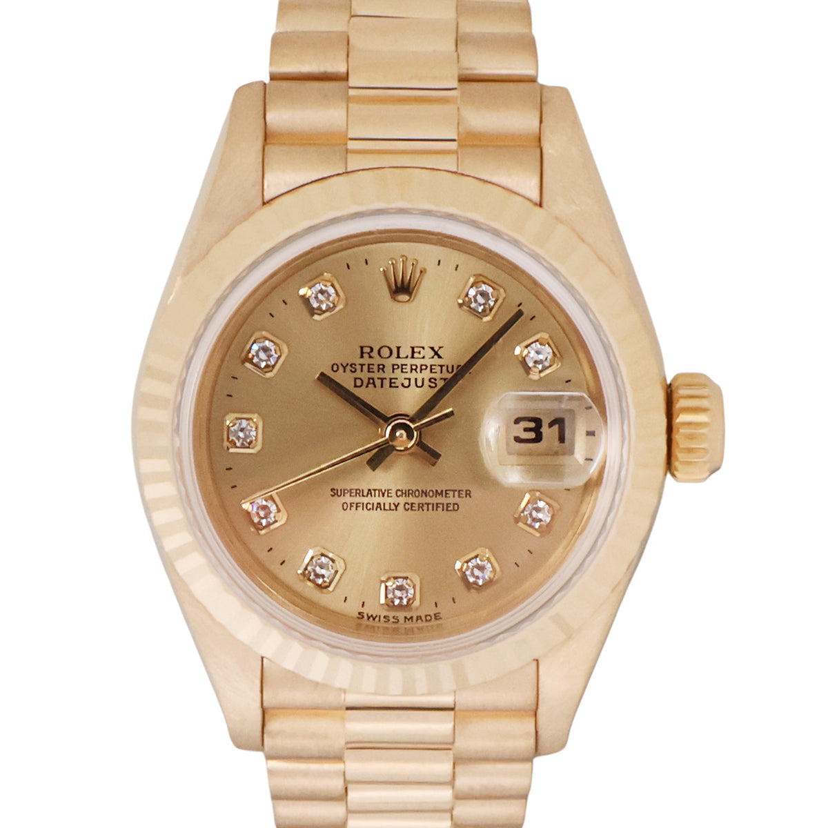 Rolex 69178 Dayjust Automatic Gold Diamond Watch