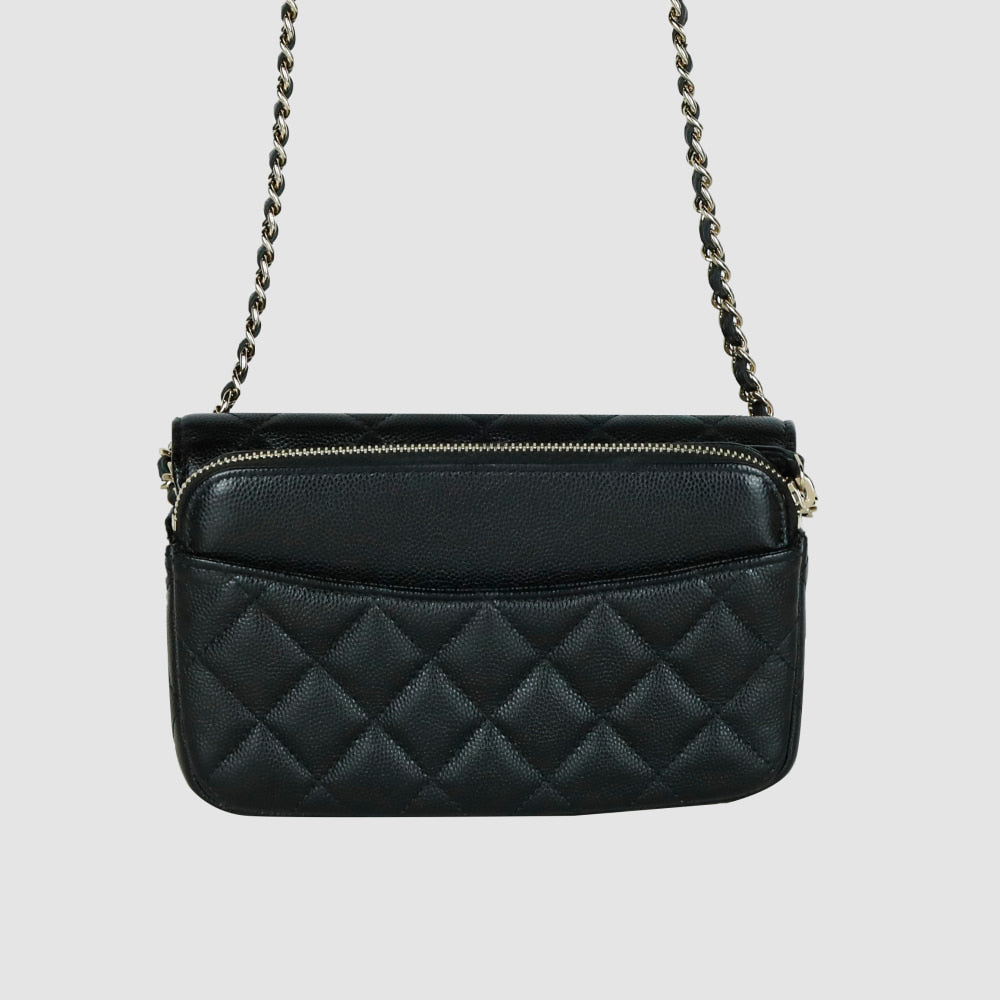Classic Caviar Chain Flap Phone Holder WOC Crossbody Bag AP2096