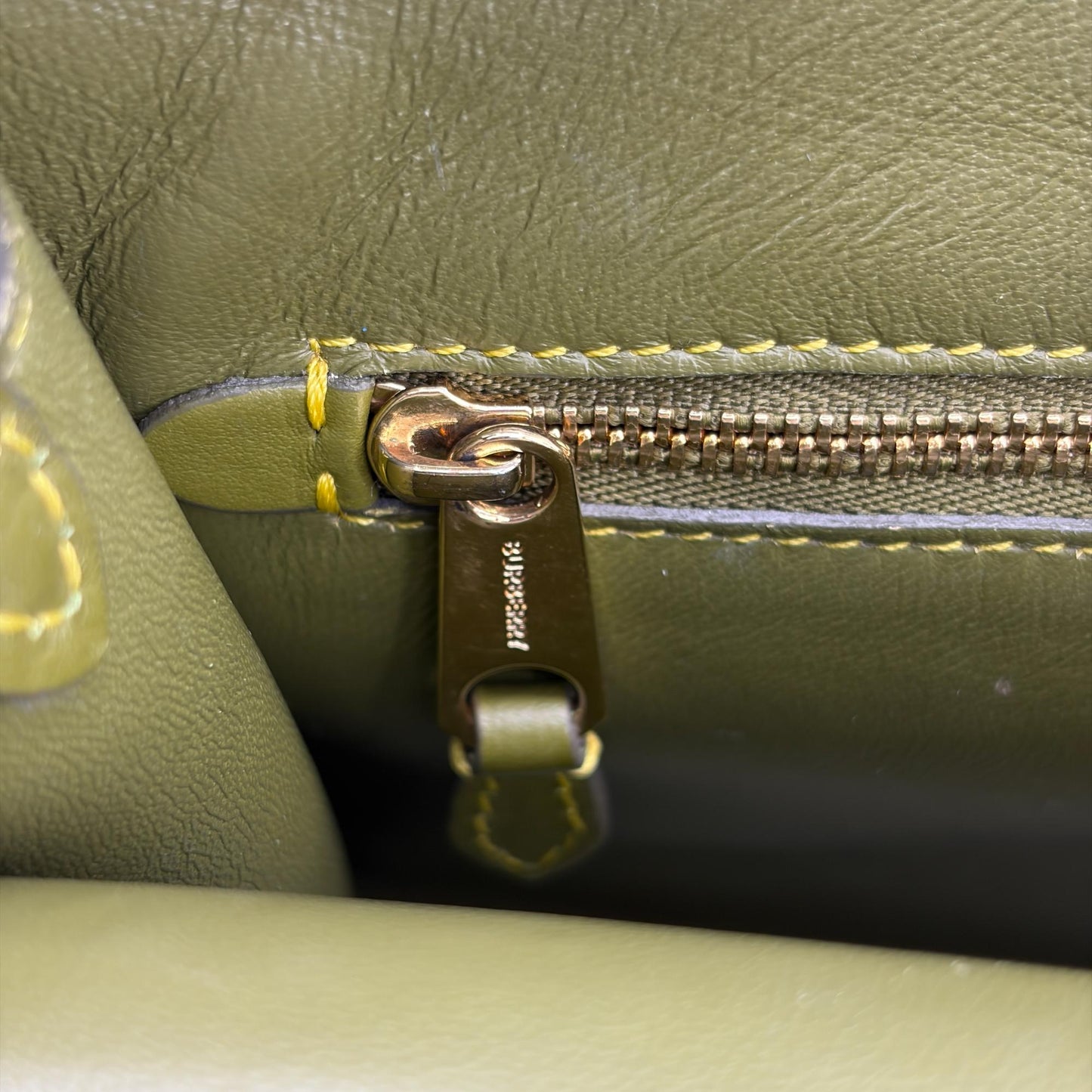 Burberry Mini Leather Pocket Bag Olive Green