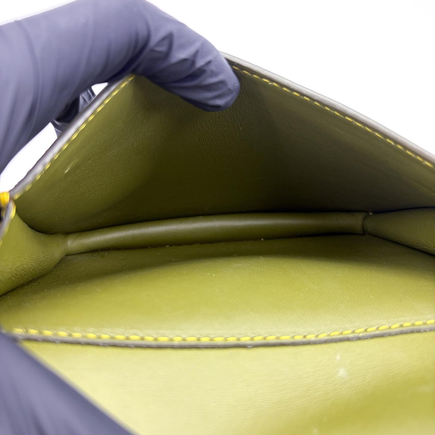 Burberry Mini Leather Pocket Bag Olive Green