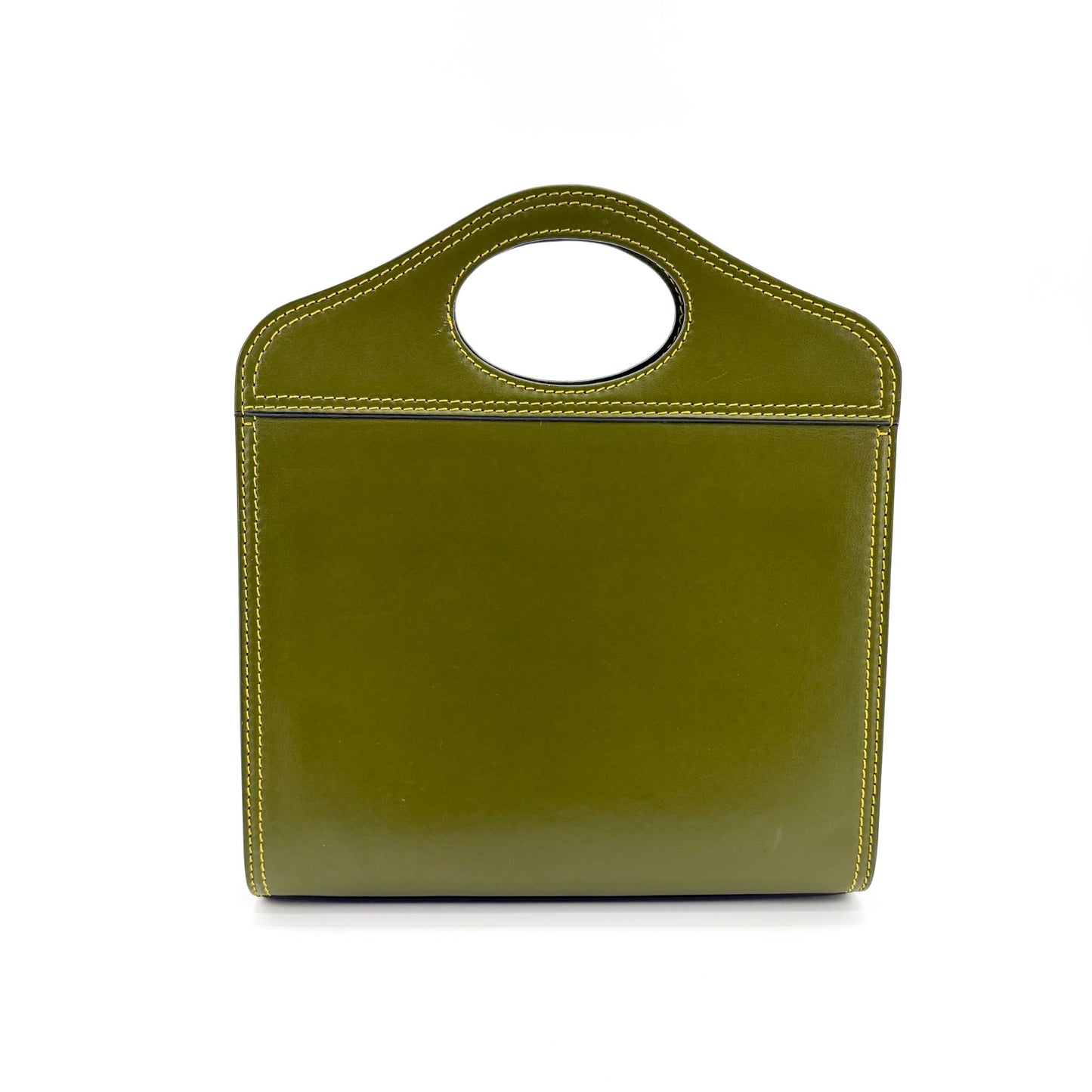Burberry Mini Leather Pocket Bag Olive Green