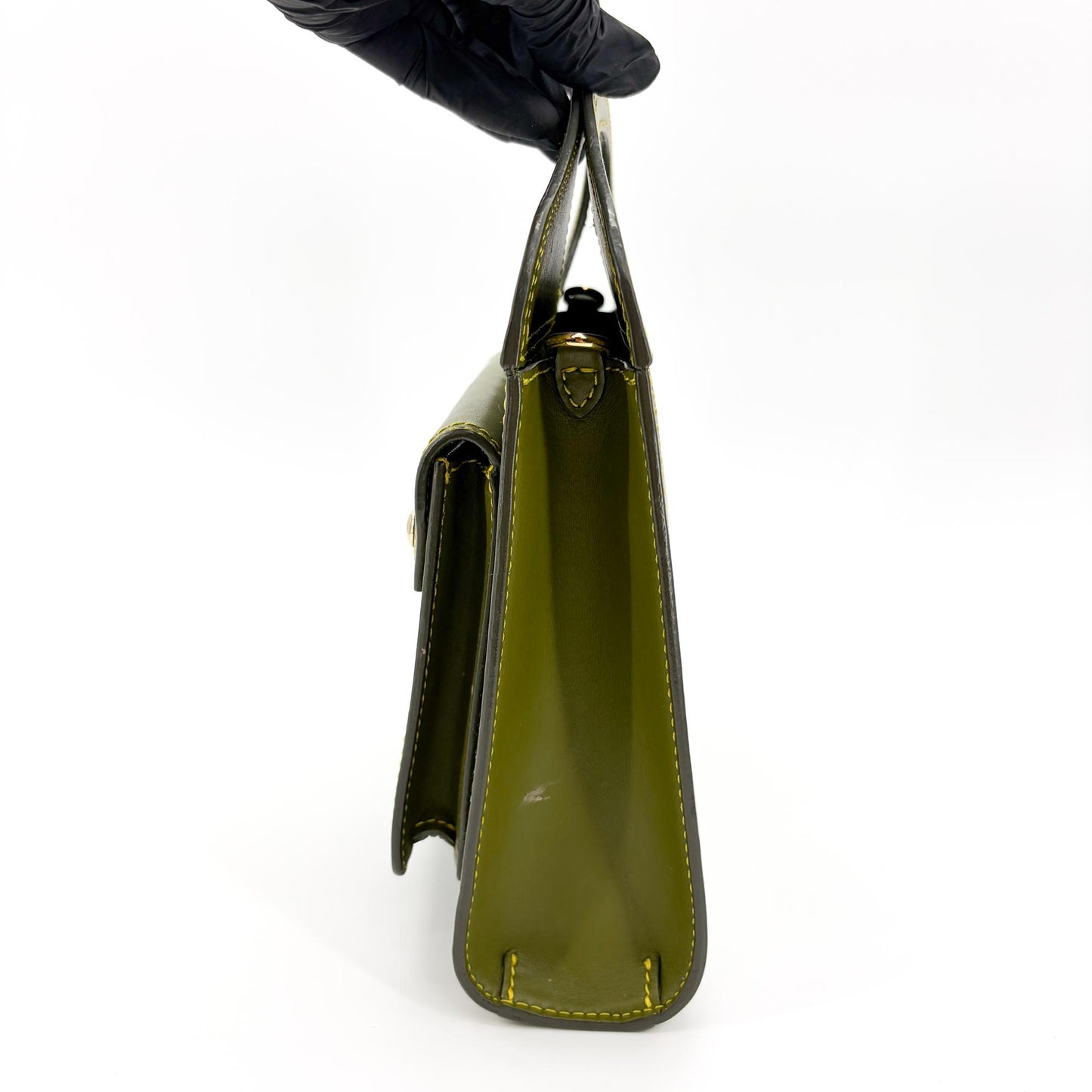 Burberry Mini Leather Pocket Bag Olive Green