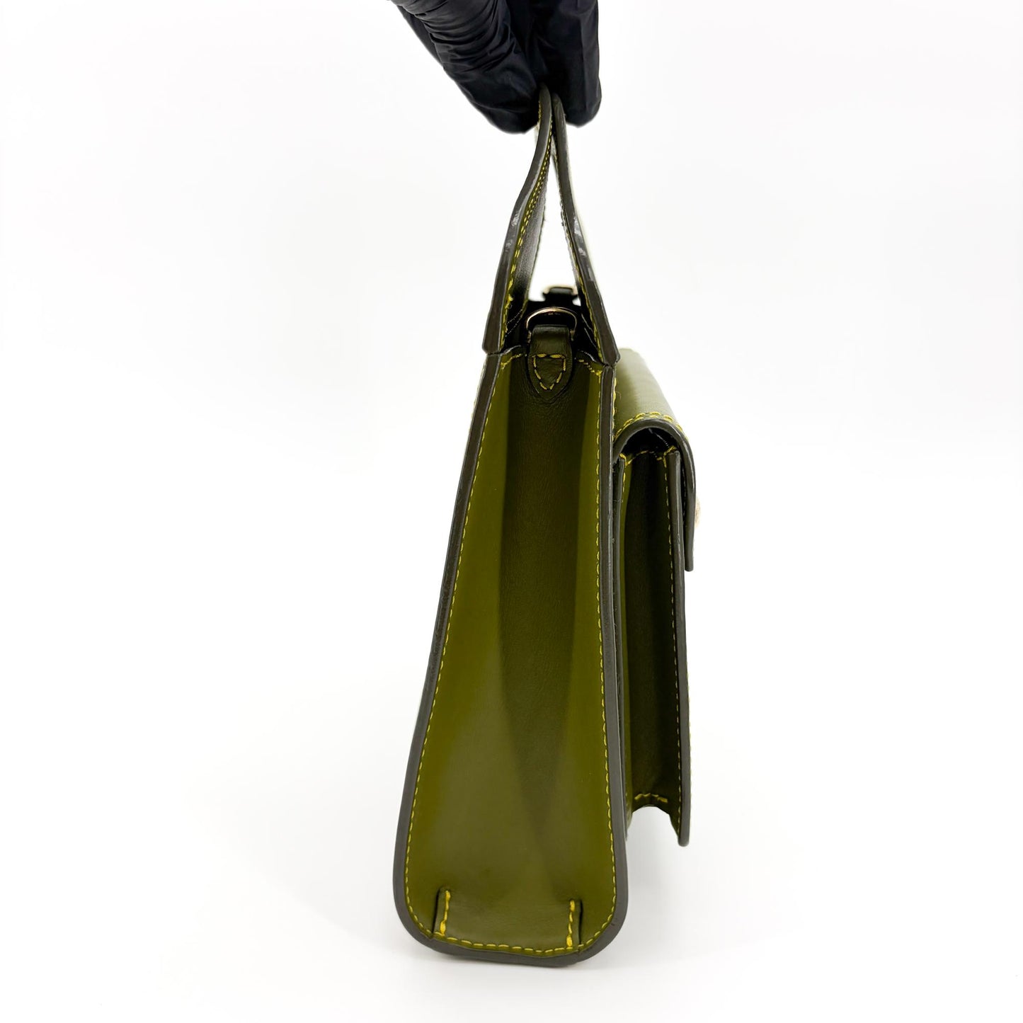 Burberry Mini Leather Pocket Bag Olive Green