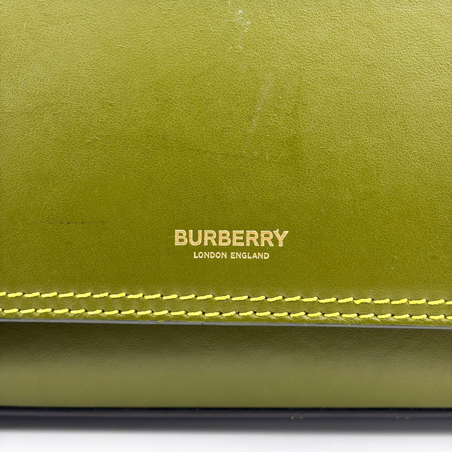 Burberry Mini Leather Pocket Bag Olive Green
