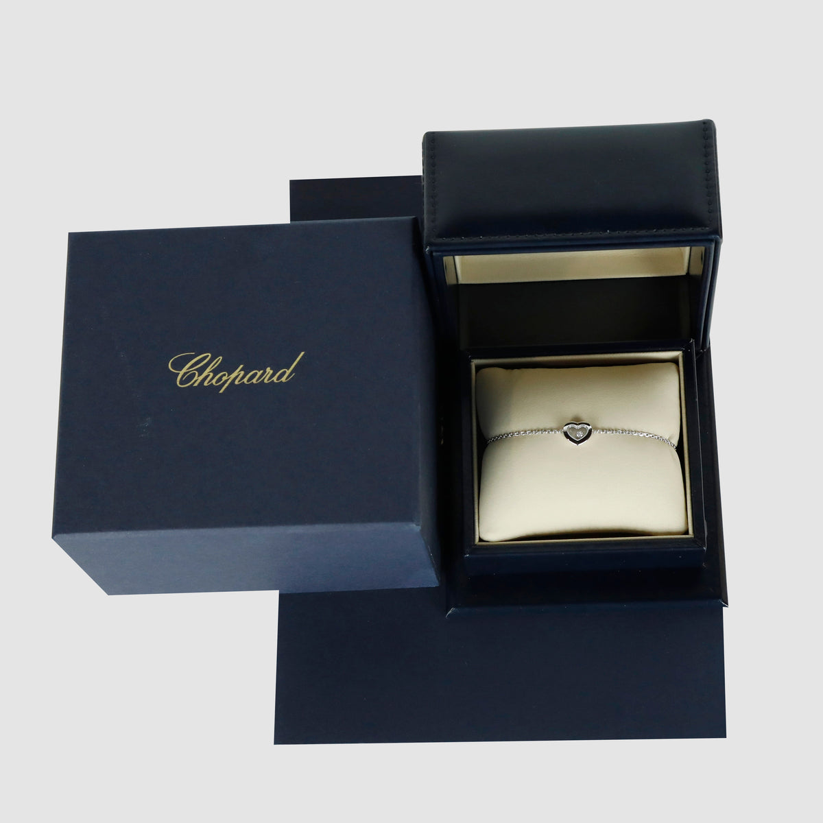 Happy Diamond Heart White Gold Bracelet