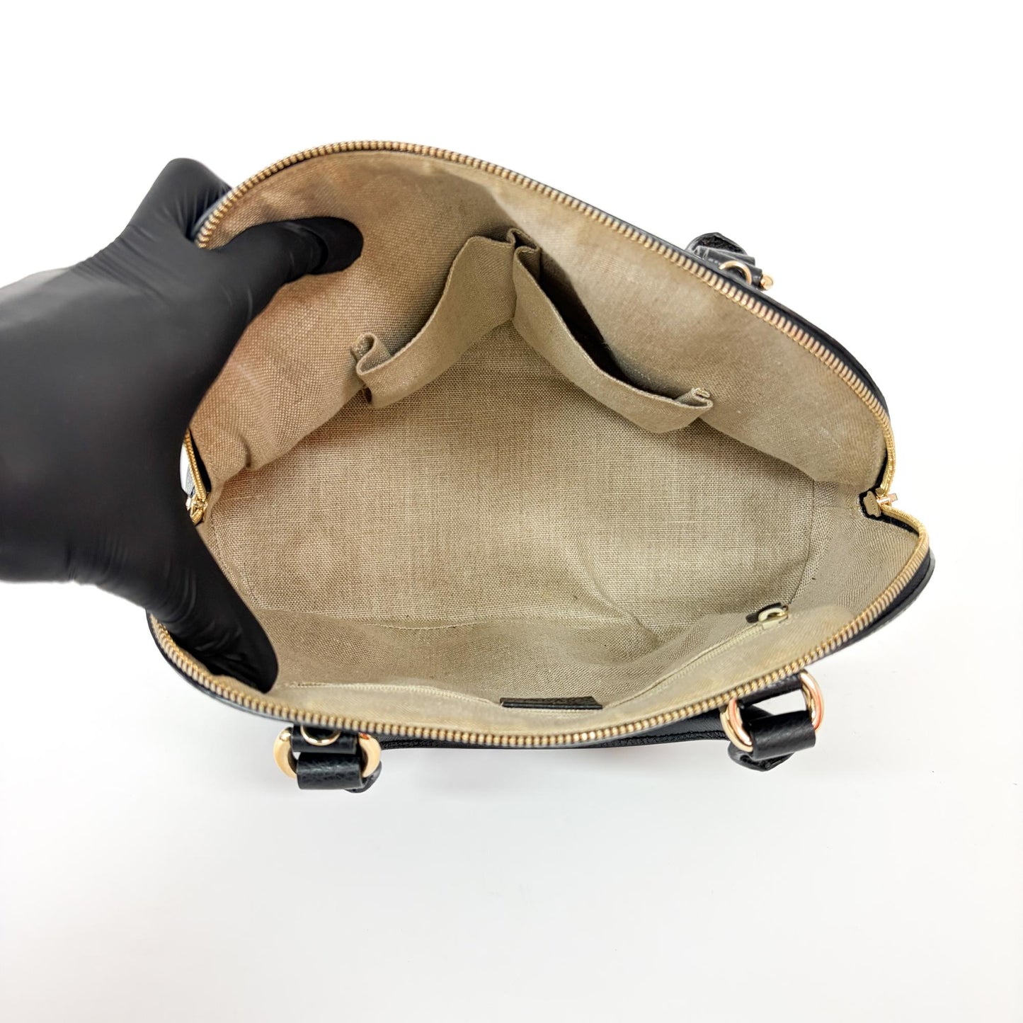 Gucci Interlocking G Logo Dome Handbag Small Black
