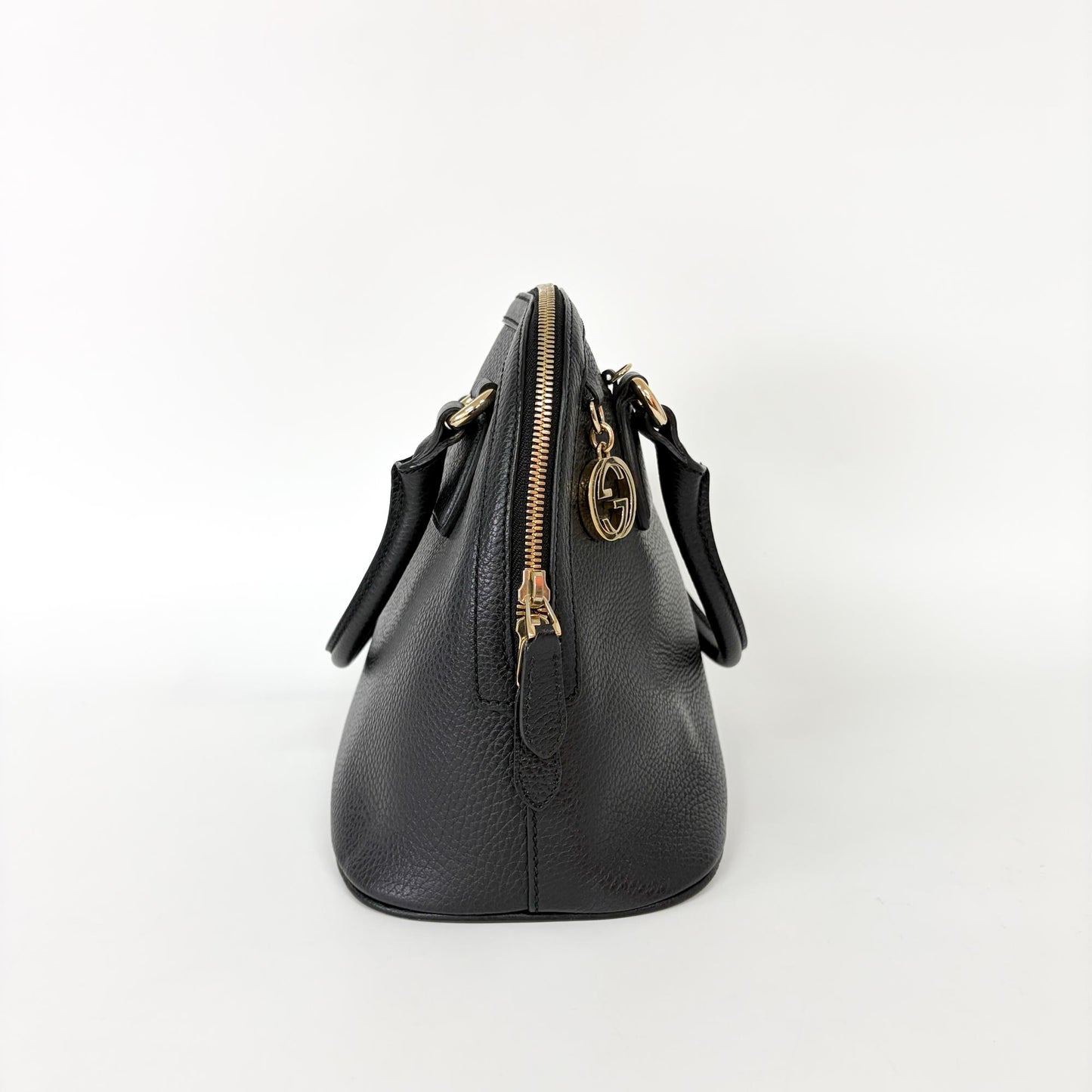 Gucci Interlocking G Logo Dome Handbag Small Black