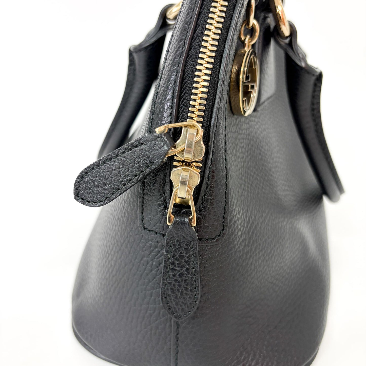 Gucci Interlocking G Logo Dome Handbag Small Black