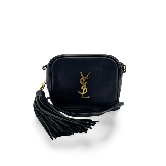 Saint Laurent Monogram Blogger Mini Crossbody Bag Black Gold Hardware
